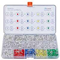 ELEGOO 3mm y 5mm Diffused y Clear Assorted LED Diodos Kit 5 Colores para Arduino (Paquete de 600)